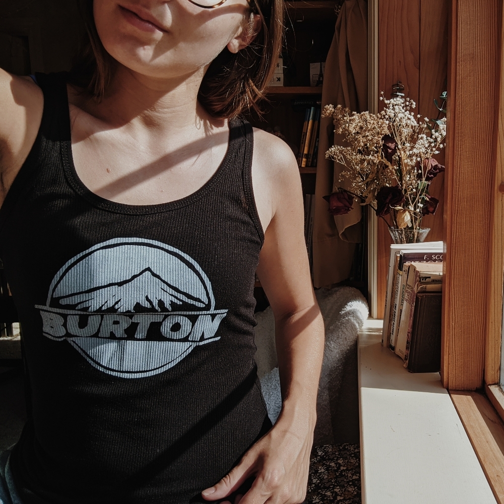 Black Burton mountain adventure tank